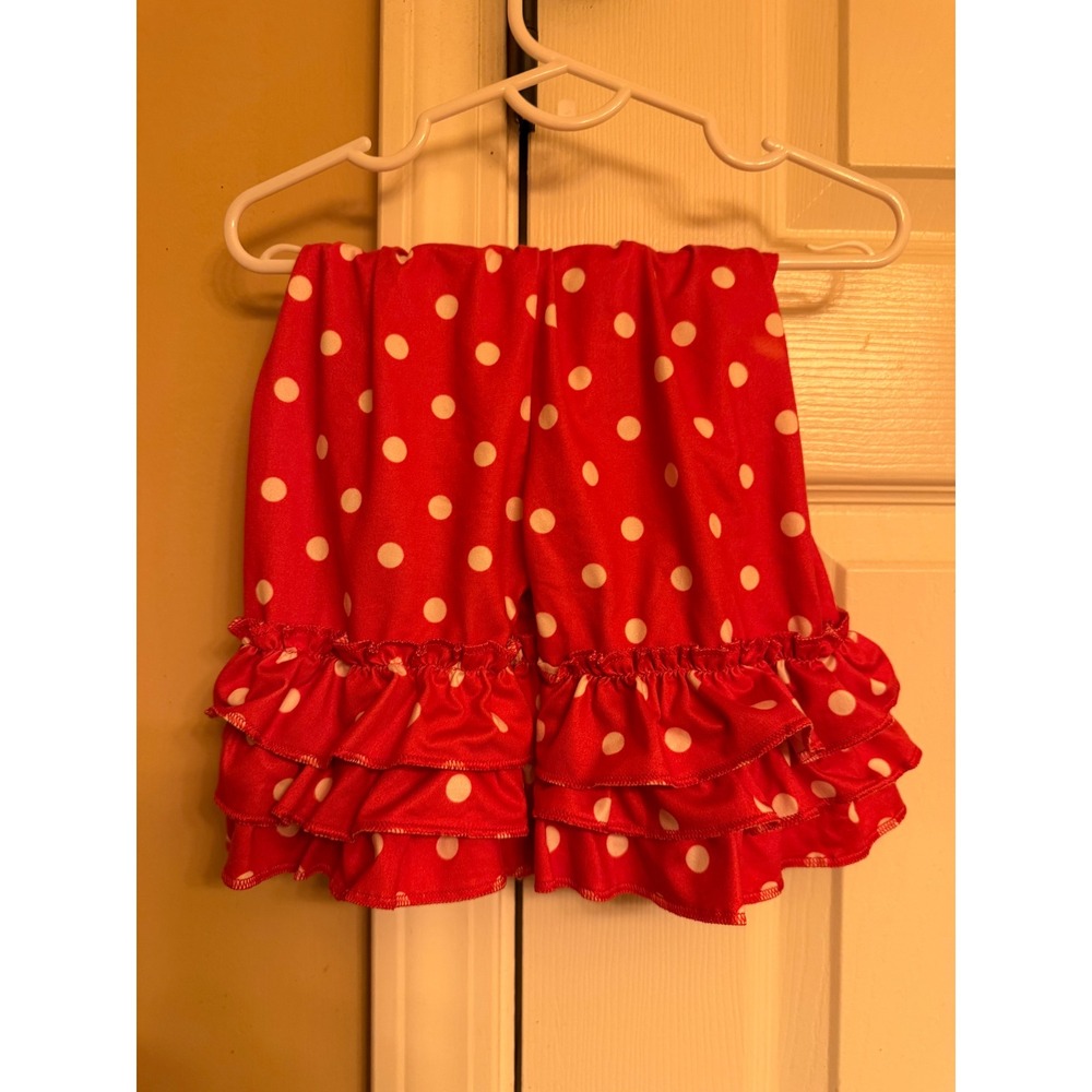 Red polkadot ruffle shorts